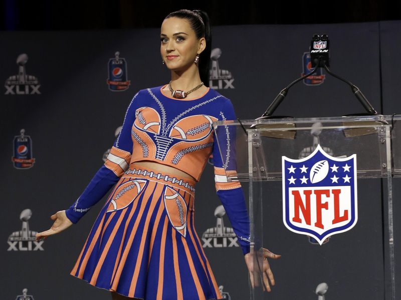 Katy Perry at NFL Super Bowl XLIX football game
