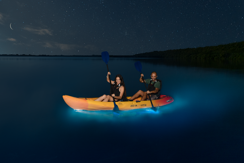 Kayaking in bioluminescent bay Laguna Grande, Puerto Rico