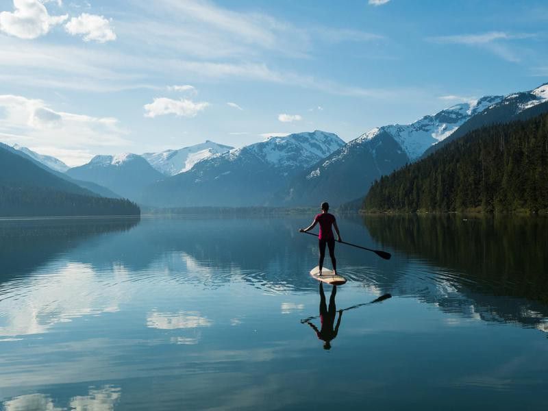 Kayaking in National park in Canada