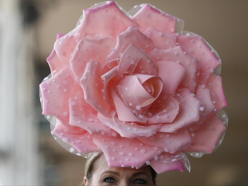 Kentucky Derby pink rose hat