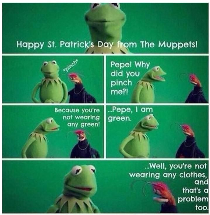 Kermit and The Muppet's St. Patrick's Day meme