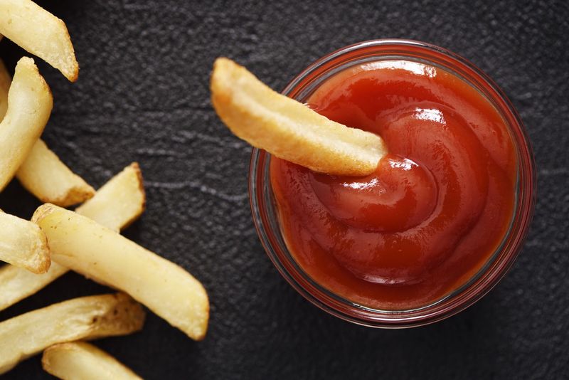 Ketchup with French fries