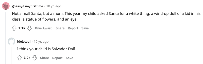 Kid making odd requests from Santa