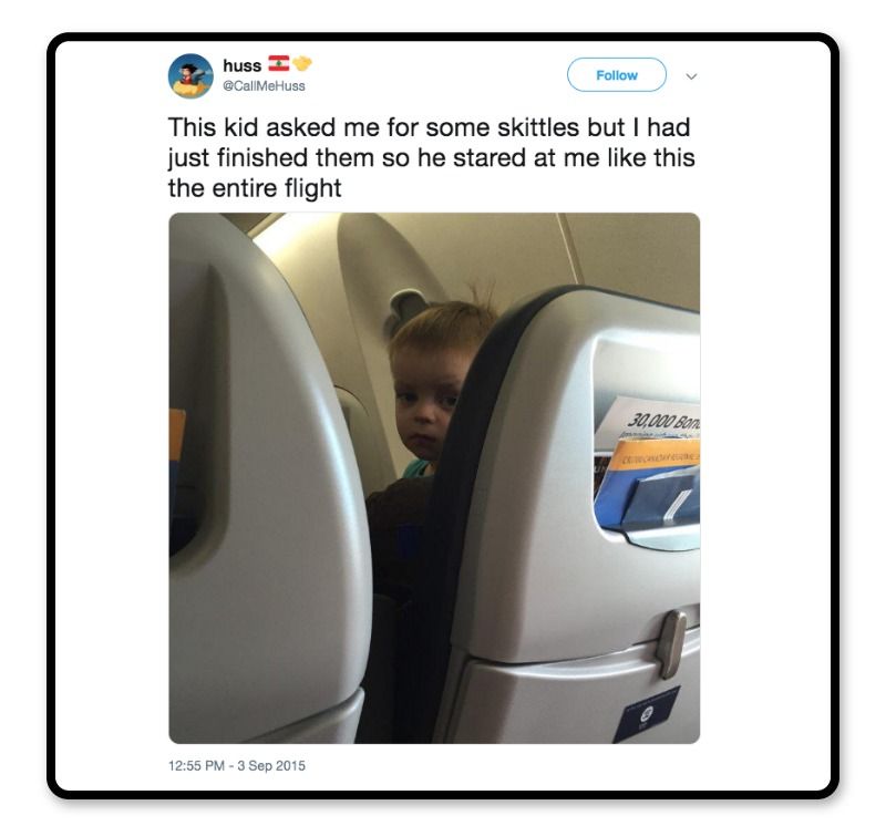 Kid on an airplane