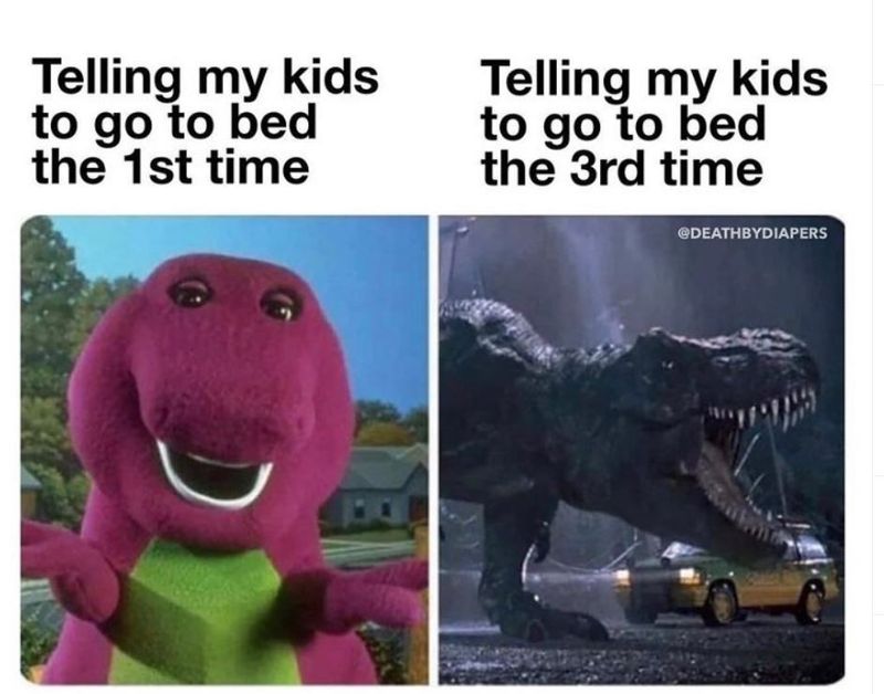 Kids going to bed meme