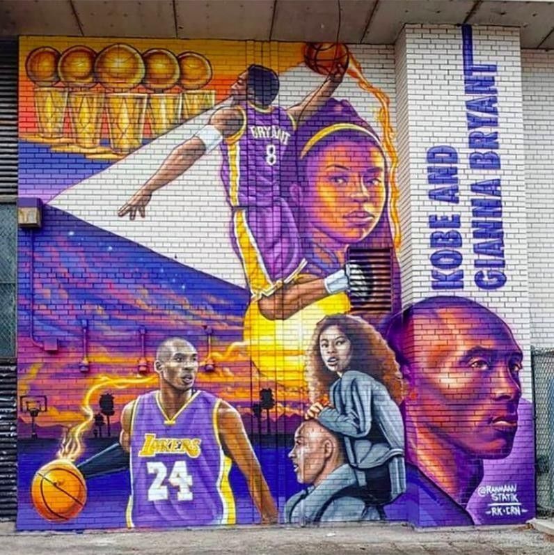 Kobe Bryant and Gianna Bryant mural in Chicago