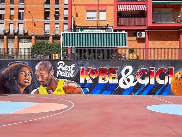 Kobe Bryant and Gianna Bryant mural in Spain