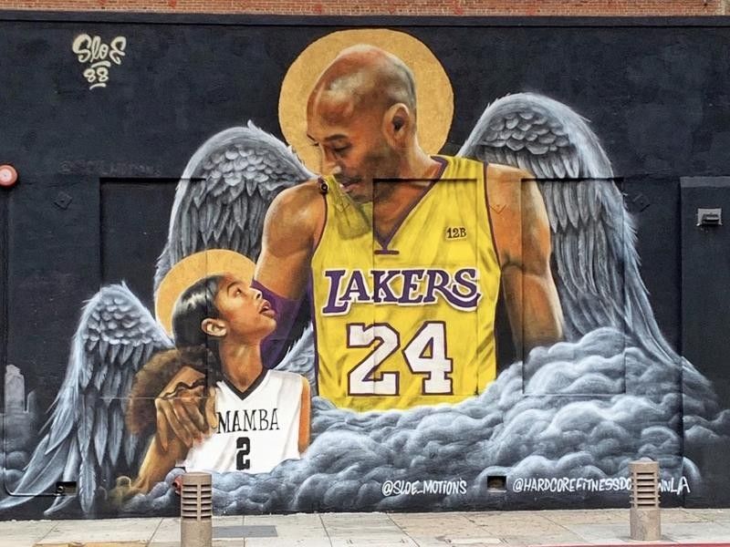 Kobe Bryant and Gianna with wings