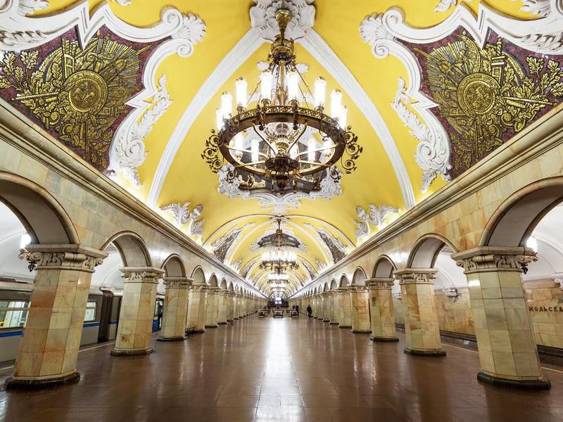 Komsomolskaya Metro Station in Moscow