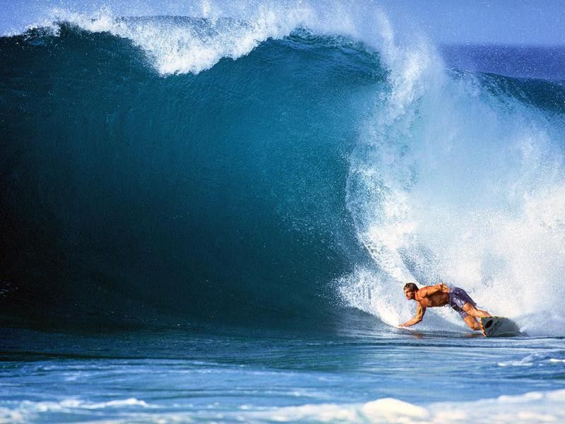 Laird Hamilton surfing in Haleiwa