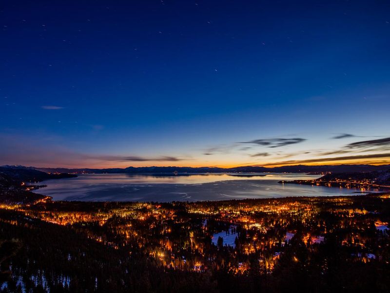 Lake Tahoe city at night