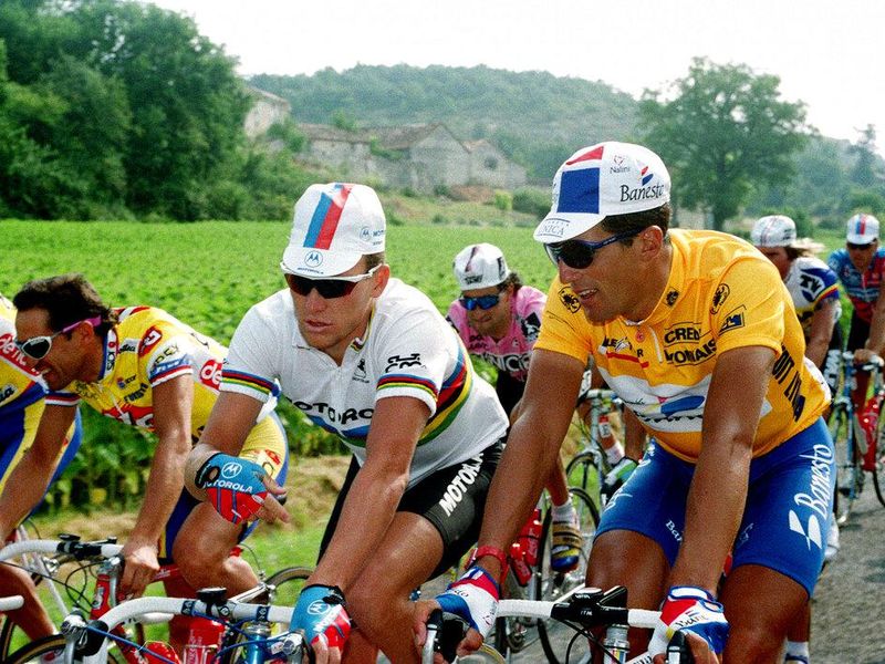 Lance Armstrong and Miguel Indurain