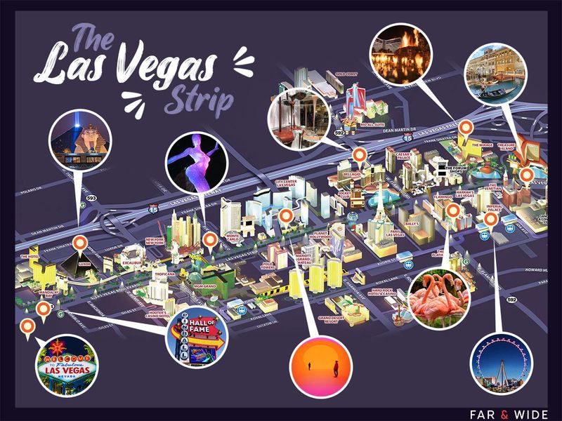 Las Vegas Strip map