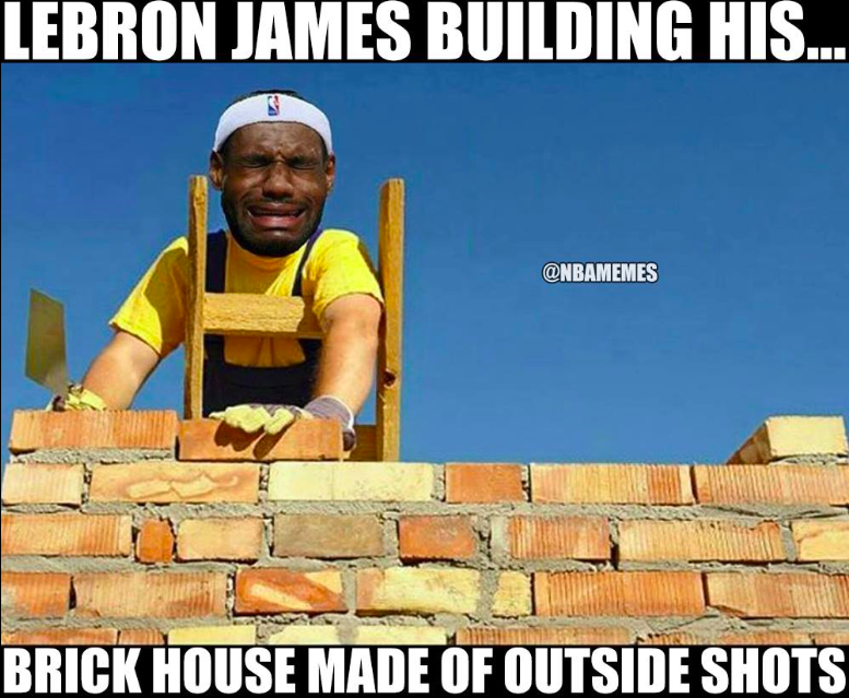LeBron brick shot meme