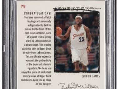 LeBron James 2003-04 Upper Deck Exquisite Collection Rookie Patch Autographs card