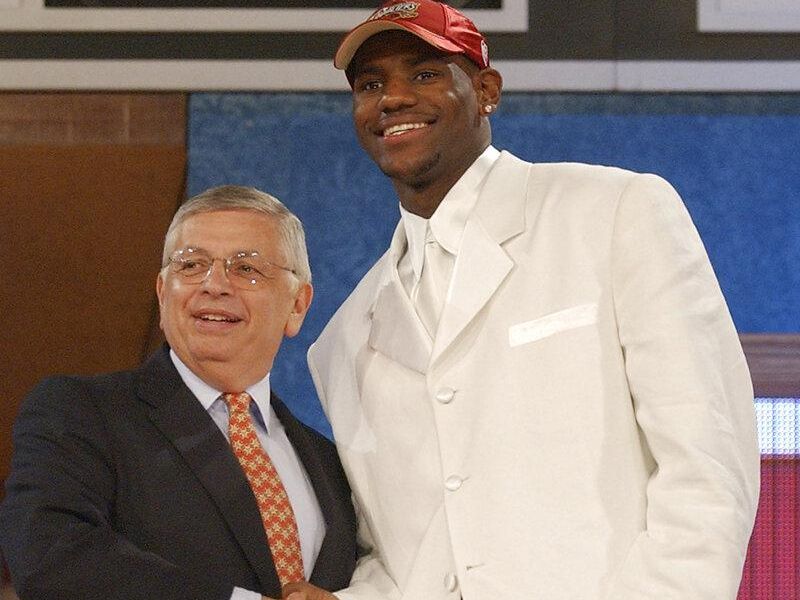 LeBron James and David Stern at the 2003 NBA draft