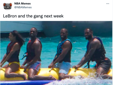 LeBron vacation meme