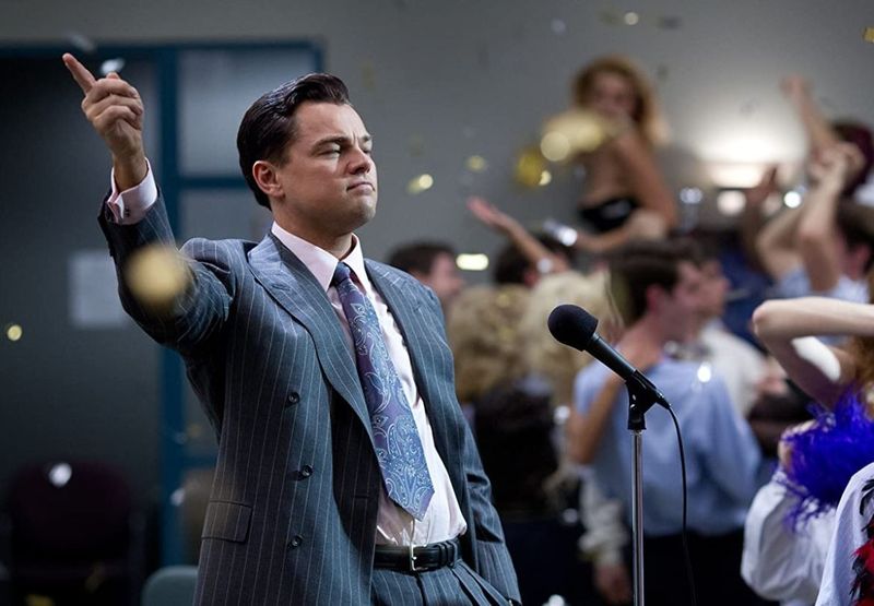Leonardo DiCaprio in the Wolf of Wall Street