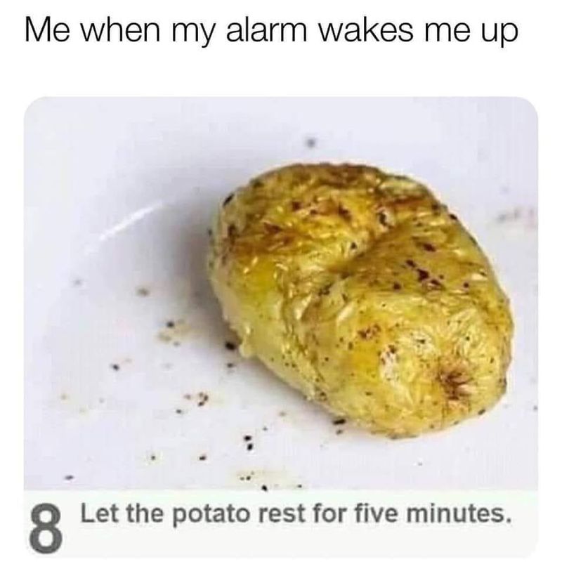 Let the potato rest for five minutes