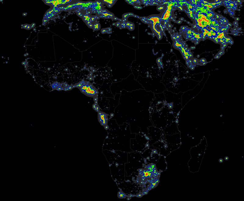Light pollution in Africa