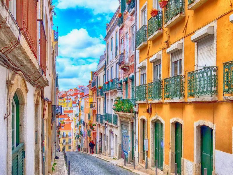 Lisbon, Portugal city street view