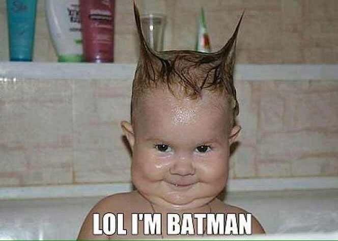 Lol I'm Batman clean baby meme