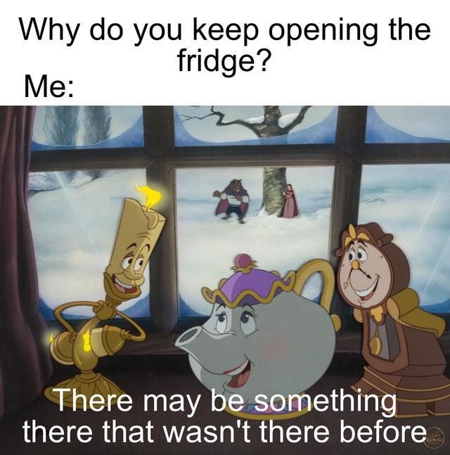 Looking for food in the fridge meme