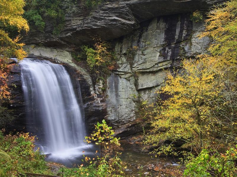 Looking Glass Falls near Brevard, North Carolina in the fall