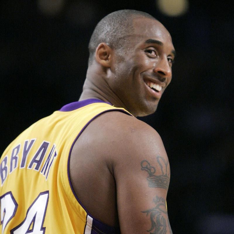 Los Angeles Lakers' Kobe Bryant smiles during second half