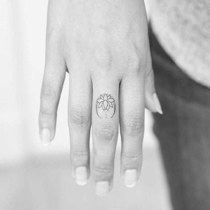 Lotus and Moon Tattoo