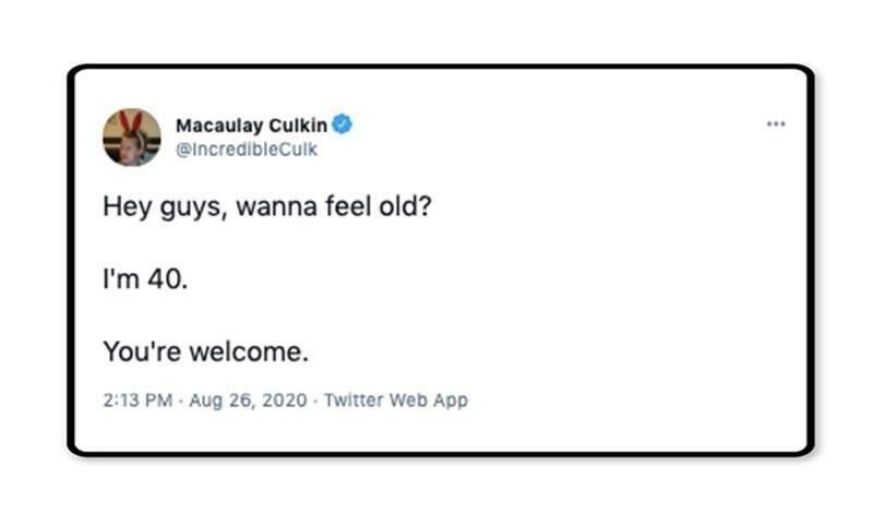 Macaulay Culkin tweet about age
