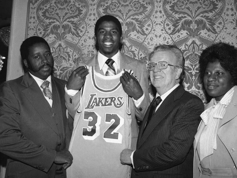 Magic Johnson drafted by the Los Angeles Lakers