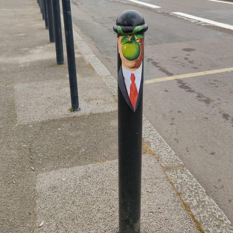 Magritte street art in Nantes, France