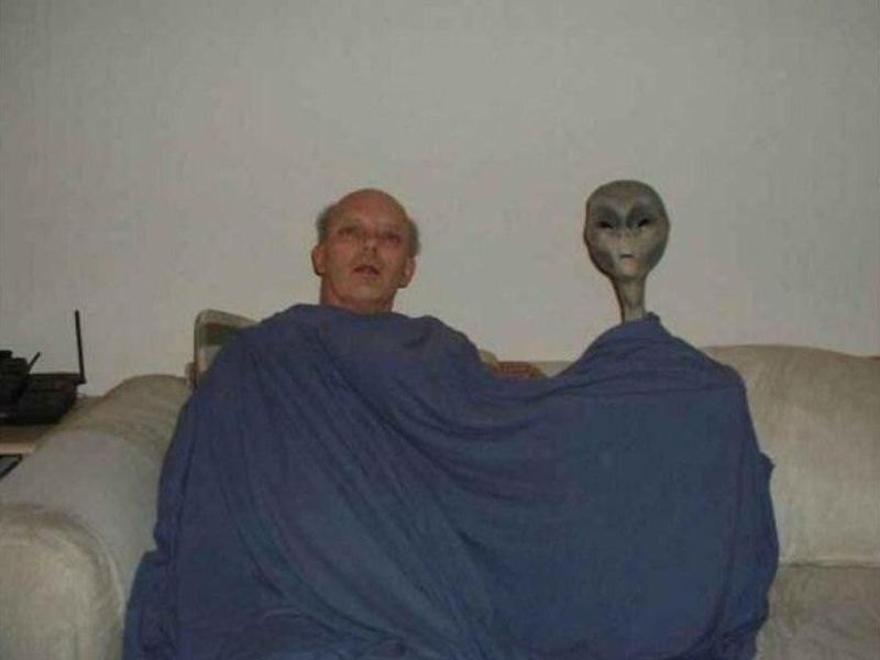 man with alien
