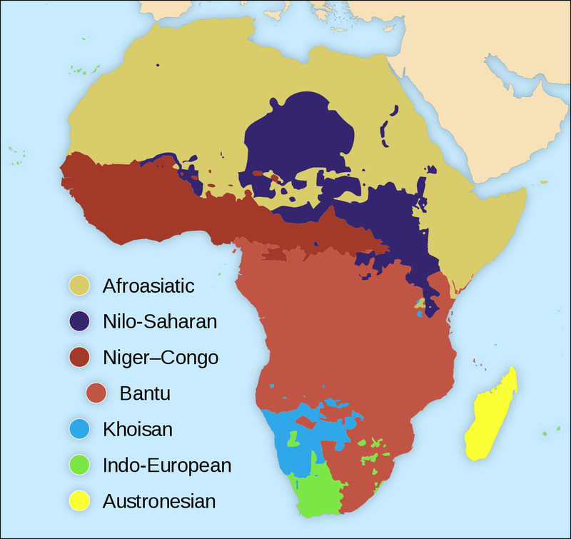 Map of African language families