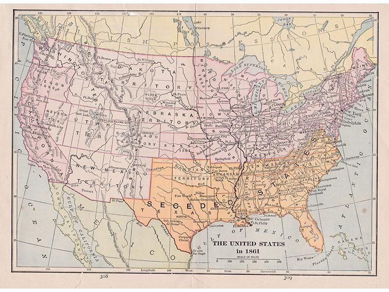 Map of American Confederate States