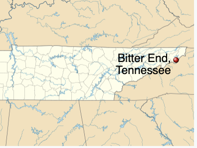 Map of Bitter End, Tennessee*