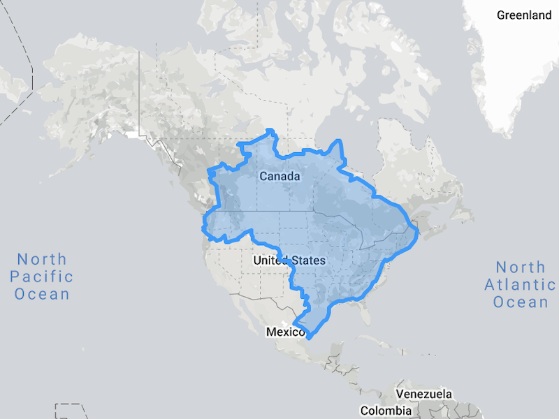 Map of Brazil compared to the U.S.