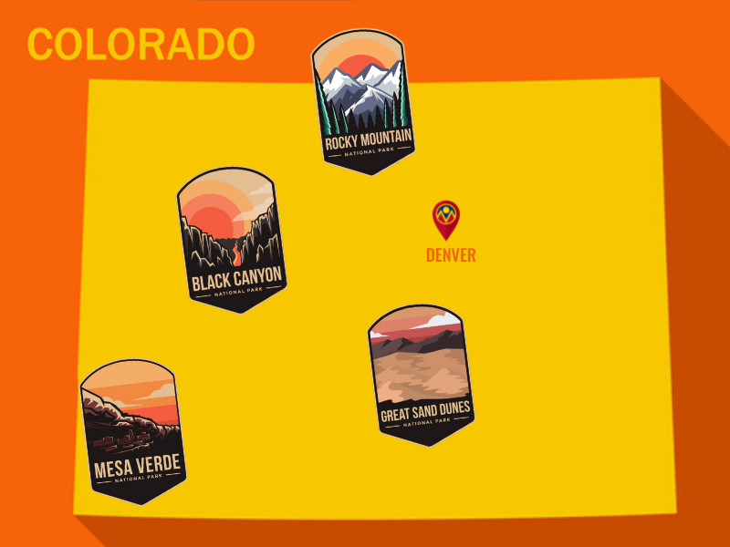 Map of Colorado national parks