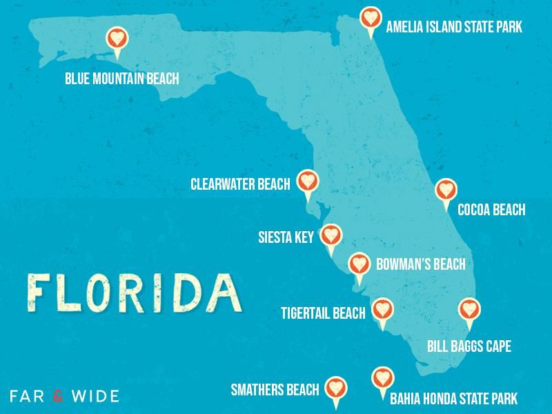 Map of Florida beaches