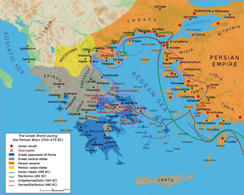 Map of Greco-Persian wars