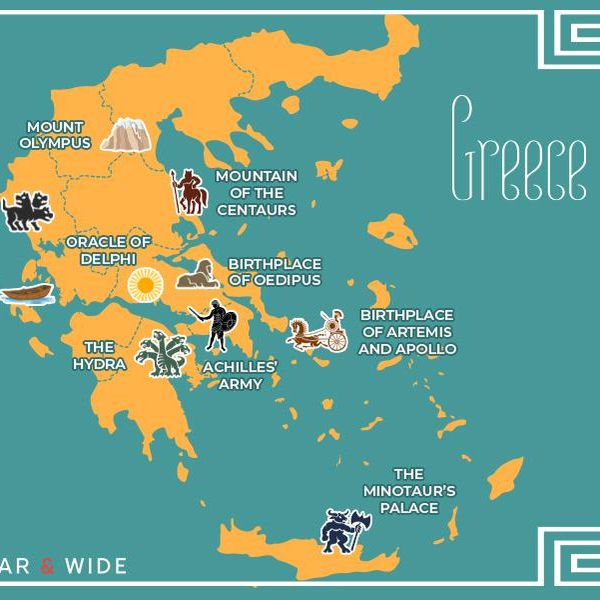 An Illustrated Greek Mythology Map