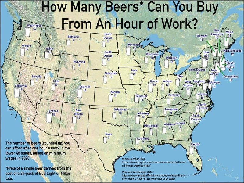Map of how much beer costs in the U.S.