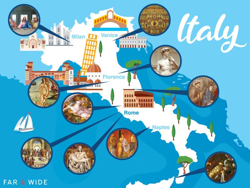 Map of Italy artworks