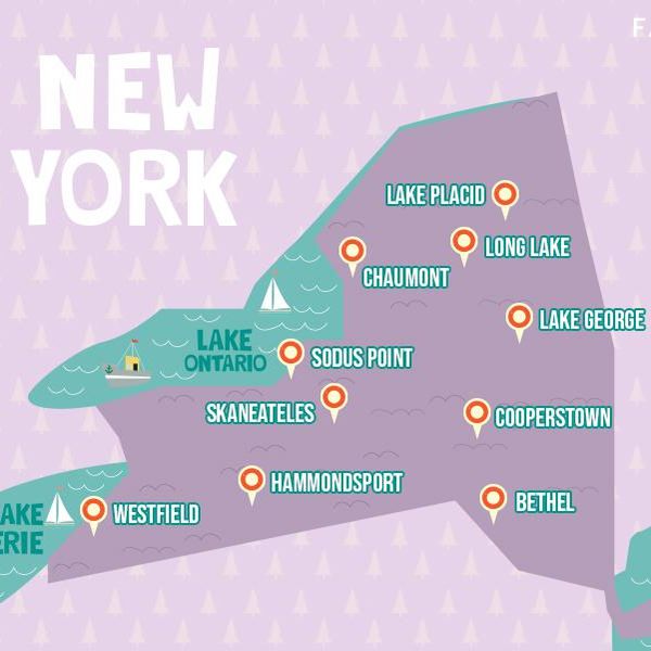 A Map of New York State's Best Lake Towns