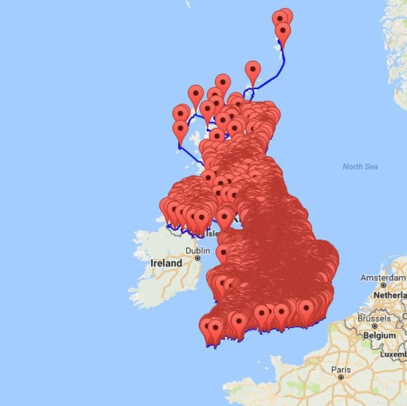 Map of pubs in the U.K.