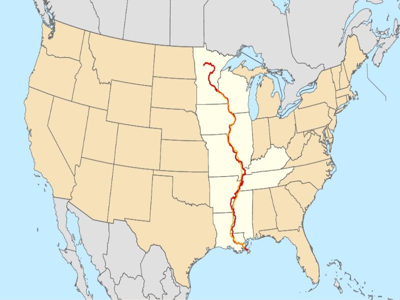 Map of the Mississippi River