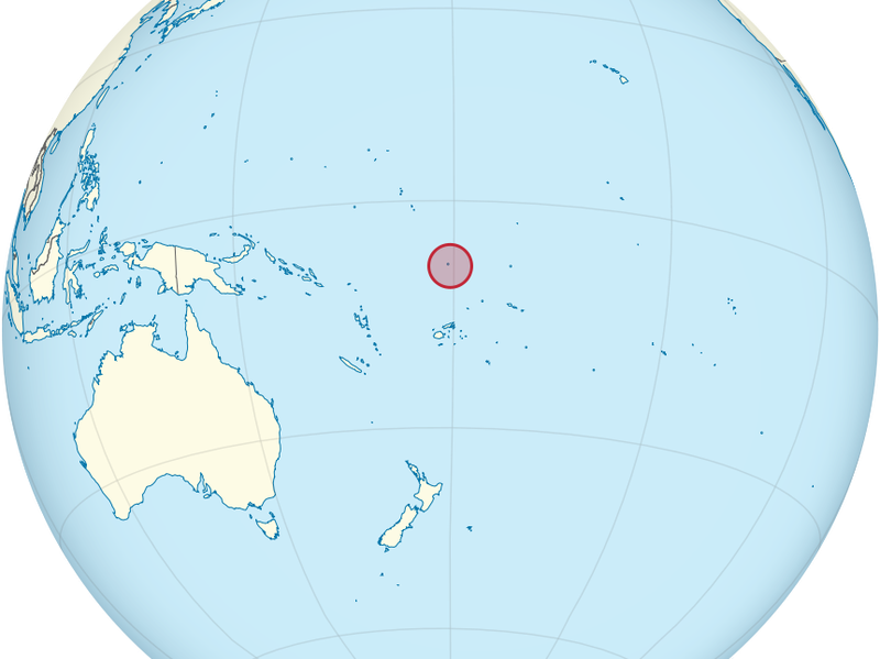 Map of Tuvalu (One of the Smallest Countries in the World)