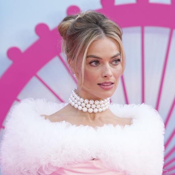 Margot Robbie poses for photographers upon arrival at the premiere of the film 'Barbie' on Wednesday, July 12, 2023, in London. (Scott Garfitt/Invision/AP)