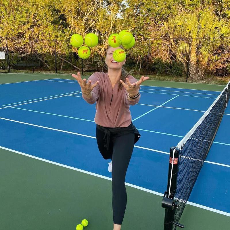 Maria Sharapova on a tennis court